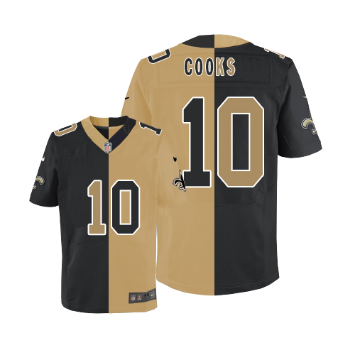 Men's Limited Brandin Cooks Nike Jersey Black/White - #10 Split Fashion NFL New Orleans Saints